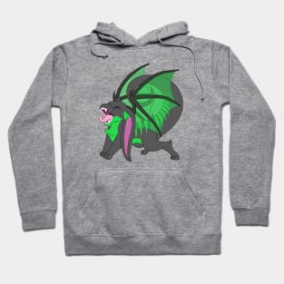 Happy yawning bunny dragon toxic green tiger Hoodie